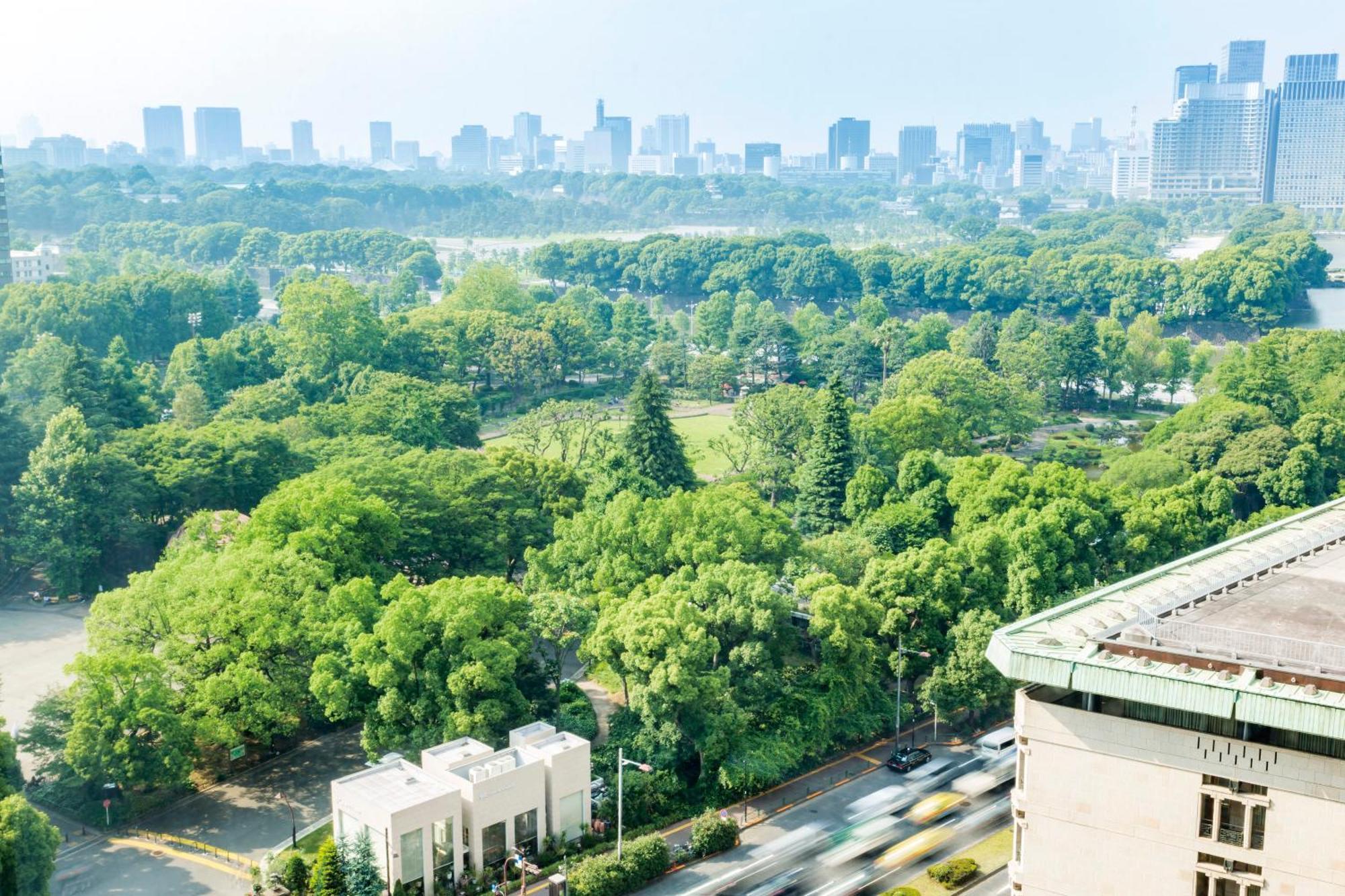 Imperial Hotel Tokyo Exterior photo View of the park from the west